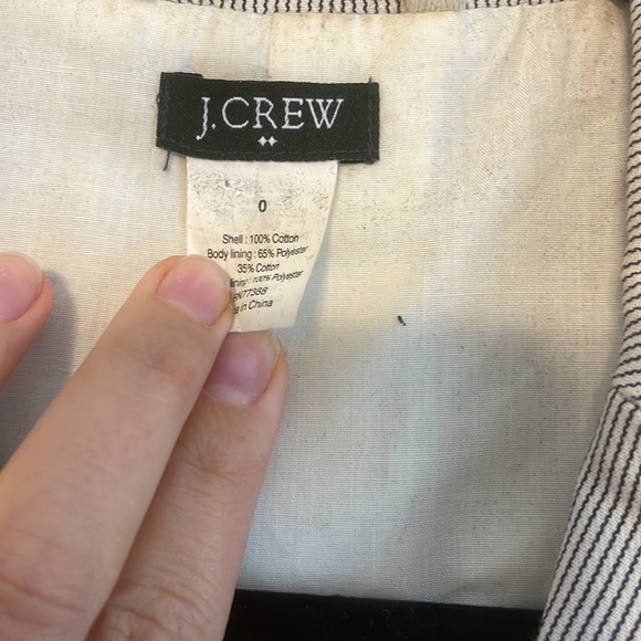 J Crew Pinstripe Blazer size 0 - Picture 3 of 4
